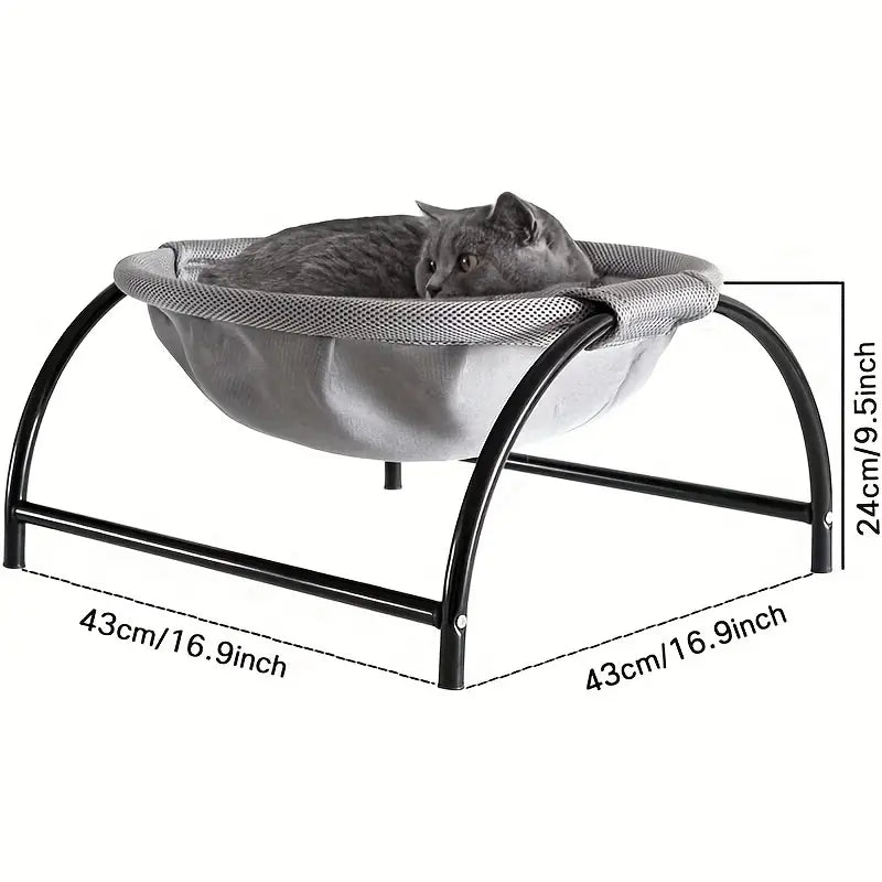 Cozy Cat Hammock Bed Elevated Breathable Mesh Supports 15lbs Easy-Clean