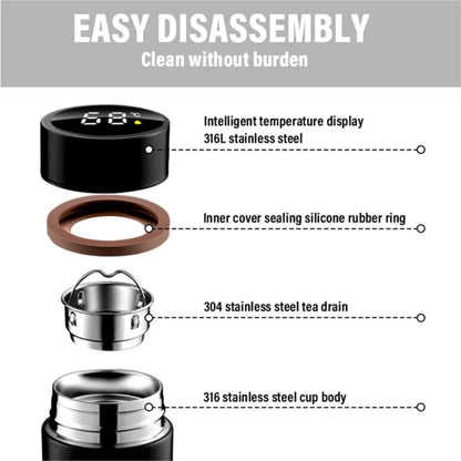 Smart Thermos Bottle 500ml with LCD Temperature Display Stainless Steel-2