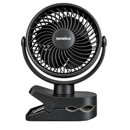 Senelux 5 Inch Wireless Clip-On Fan Rechargeable Portable Cooling