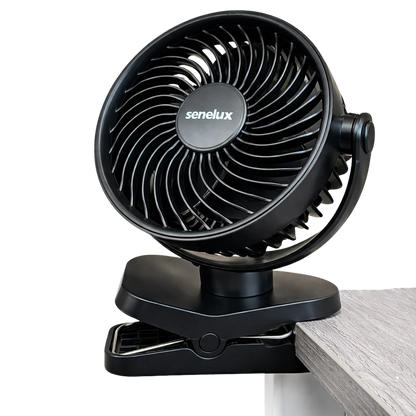 Senelux 5 Inch Wireless Clip-On Fan Rechargeable Portable Cooling