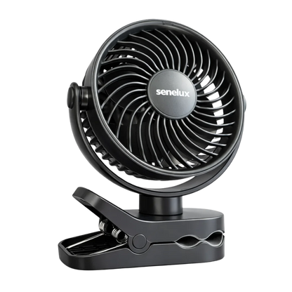 Senelux 5 Inch Wireless Clip-On Fan Rechargeable Portable Cooling
