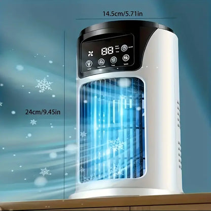 Stay Fresh With Our Portable Smart Fan Featuring 7 Ambient Led Lights-1