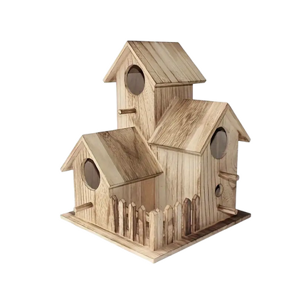 Lovely Villa Style Wooden Birdhouse Rustic Crude Wood Bird Nest
