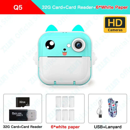 1080P HD Children's Digital Camera with Instant Photo Printing and 32GB Storage