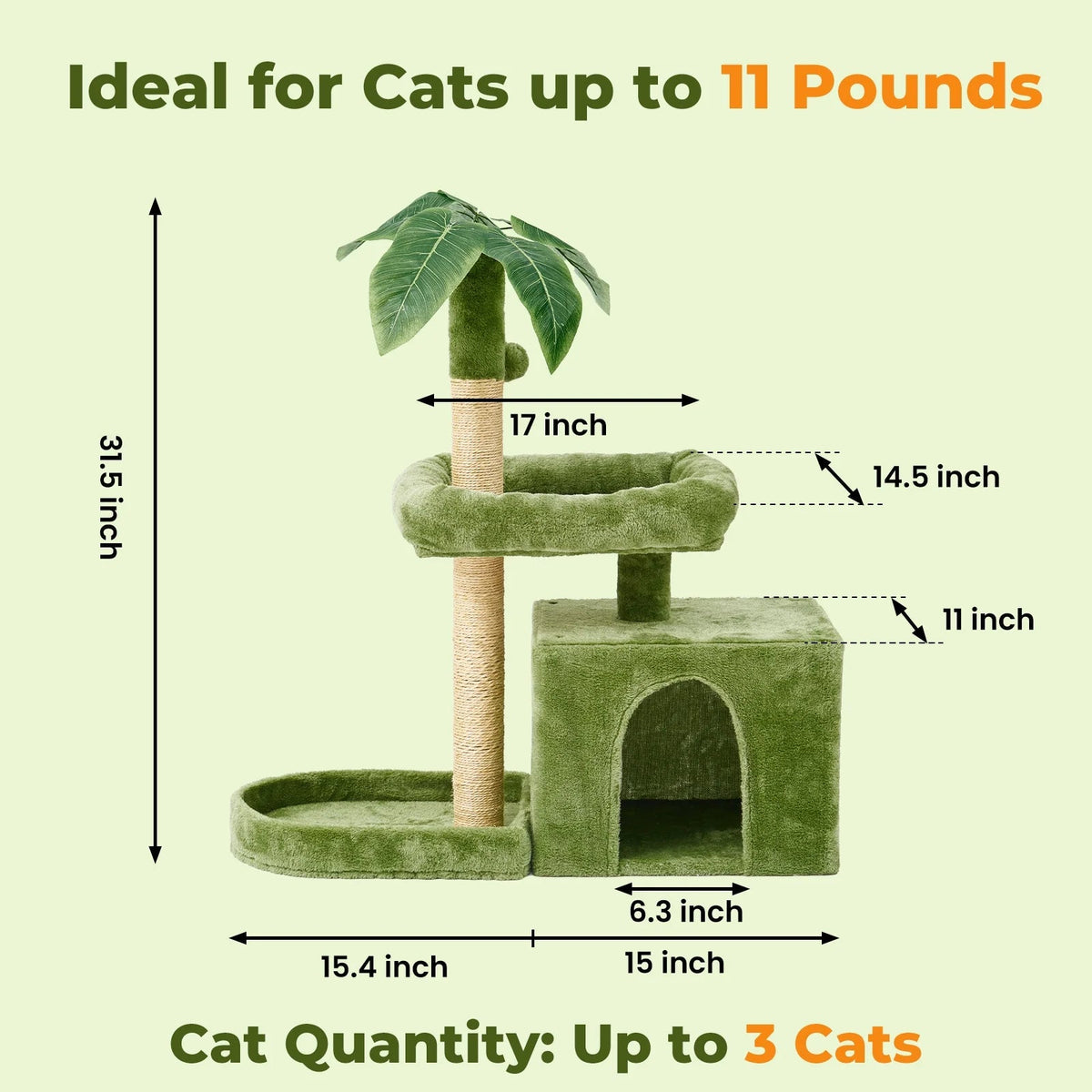 Cozy Leaf-Shaped Cat Tower with Scratching Posts and Play Balls-0