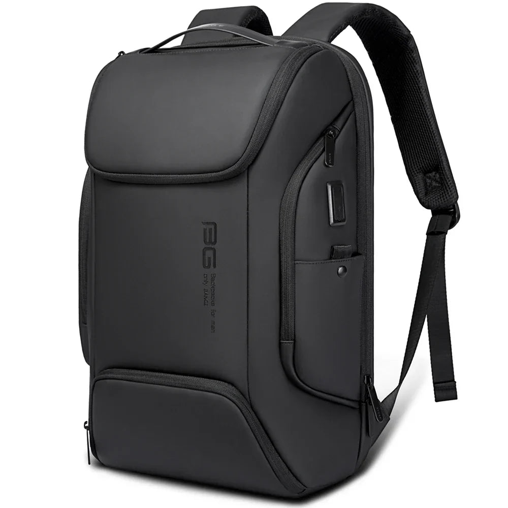 Business Smart Laptop Backpack Black Waterproof USB Charging Port-0