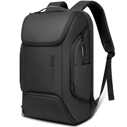 Business Smart Laptop Backpack Black Waterproof USB Charging Port-0