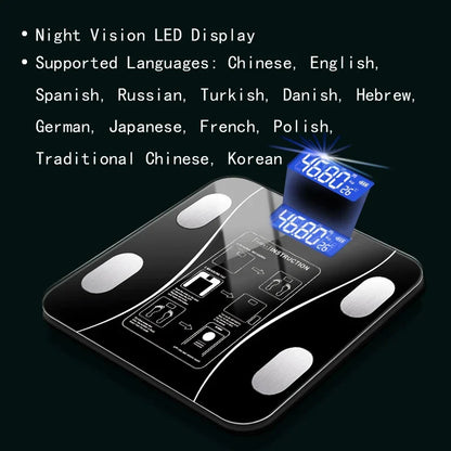 Smart Body Fat Scale Bluetooth Black with App Sync and LCD Display-3