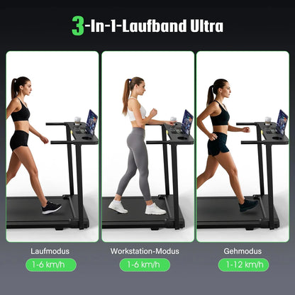 3in1 Folding Under Desk Treadmill 2.5HP Smart Walking Pad with LED-1