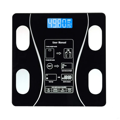 Smart Body Fat Scale Bluetooth Black with App Sync and LCD Display-0