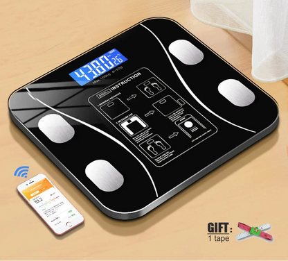 Smart Body Fat Scale Bluetooth Black with App Sync and LCD Display-1