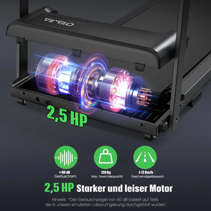 3in1 Folding Under Desk Treadmill 2.5HP Smart Walking Pad with LED-3
