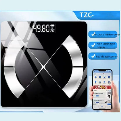 Bluetooth Smart Body Fat Scale Black USB Rechargeable 200kg Capacity-4