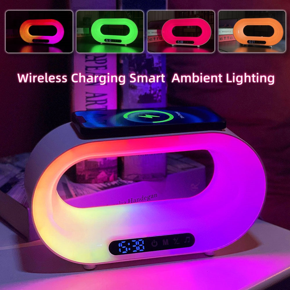 Smart LED Night Light Wireless Charger Alarm Clock 15W Fast Charge-0