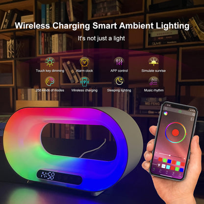 Smart LED Night Light Wireless Charger Alarm Clock 15W Fast Charge-1