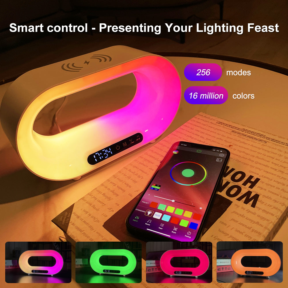 Smart LED Night Light Wireless Charger Alarm Clock 15W Fast Charge-2