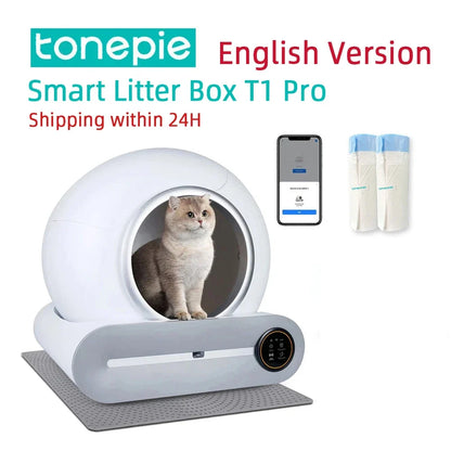 Tonepie 65L Automatic Smart Litter Box for Cats with App Control-0
