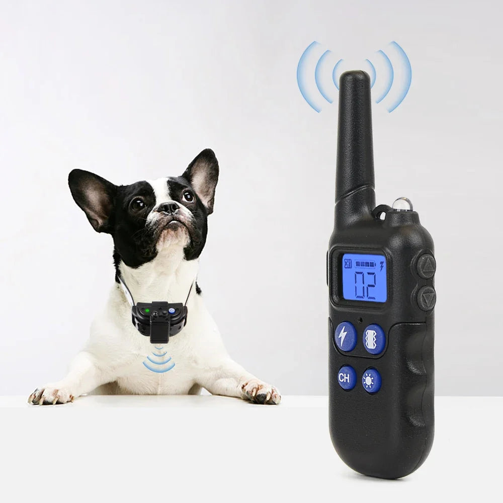 Smart Waterproof Dog Training Collar with Walkie-Talkie Remote-0