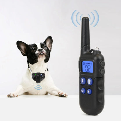 Smart Waterproof Dog Training Collar with Walkie-Talkie Remote-0