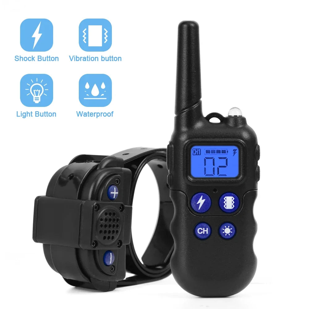 Smart Waterproof Dog Training Collar with Walkie-Talkie Remote-2