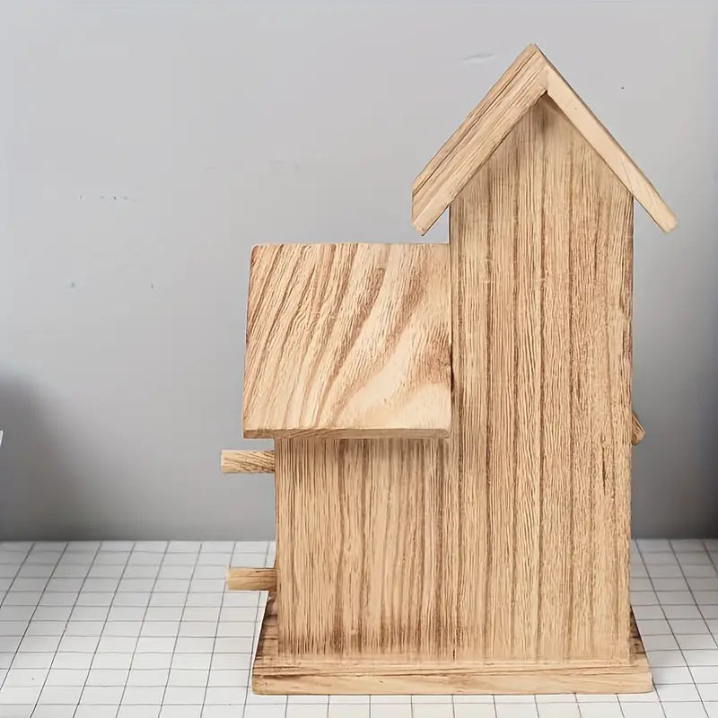 Lovely Villa Style Wooden Birdhouse Rustic Crude Wood Bird Nest