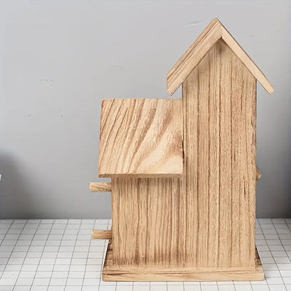 Lovely Villa Style Wooden Birdhouse Rustic Crude Wood Bird Nest