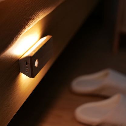 Rechargeable Wooden Motion Sensor Wall Night Light USB Charging-2