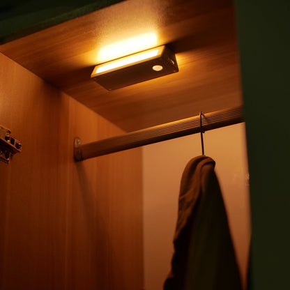 Rechargeable Wooden Motion Sensor Wall Night Light USB Charging-4