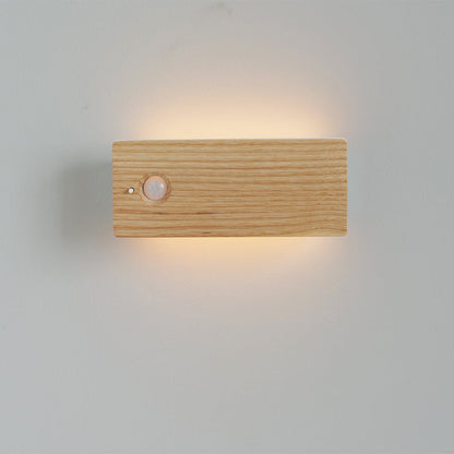 Rechargeable Wooden Motion Sensor Wall Night Light USB Charging-6