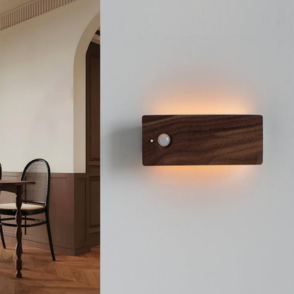 Rechargeable Wooden Motion Sensor Wall Night Light USB Charging-7